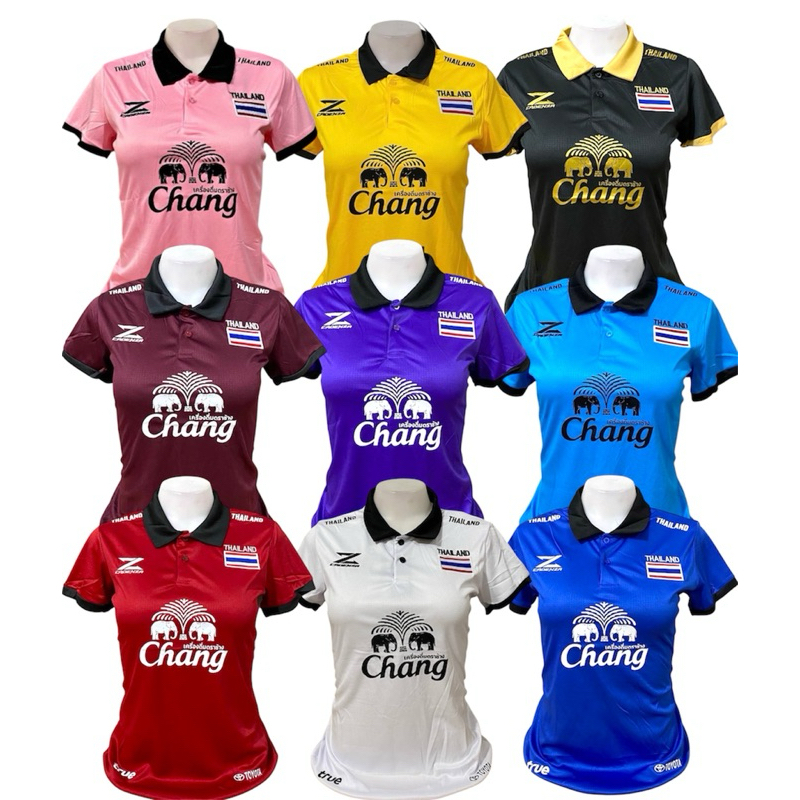 เสื้อกีฬาผู้หญิงคอปกทรงเข้ารูปขนาดฟรีไซร้อก32ถึง38