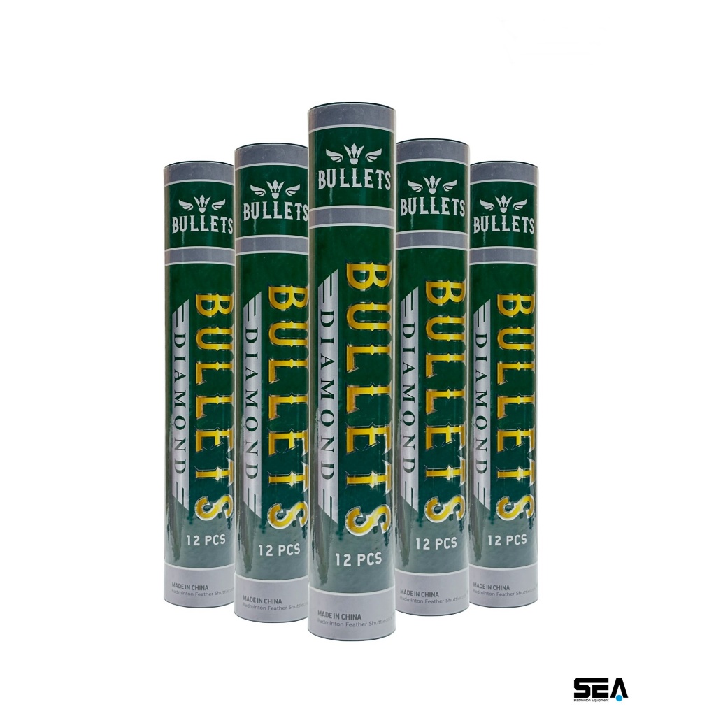 BULLETS ลูกแบดมินตัน รุ่น DIAMOND (ขนห่าน) 1 หลอด 12 ลูก สปีด 75 / 76