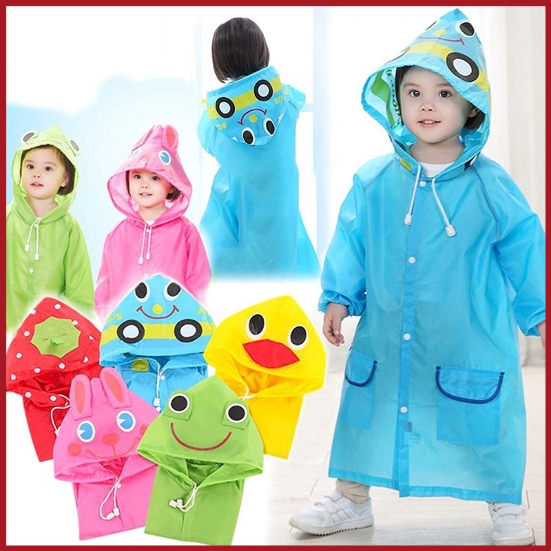 เสื้อกันฝนสำหรับเด็กลายการ์ตูนสุดน่ารักเสริมกระเป๋าหลัง พกพาสะดวก แนะนำเด็กสูง90-130cm. YY046