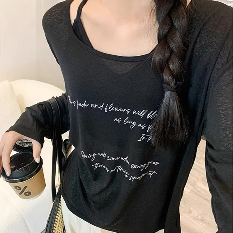 Y•JIA STUDIOเสื้อผูกเอวแขนยาว y2k สีดำ😎