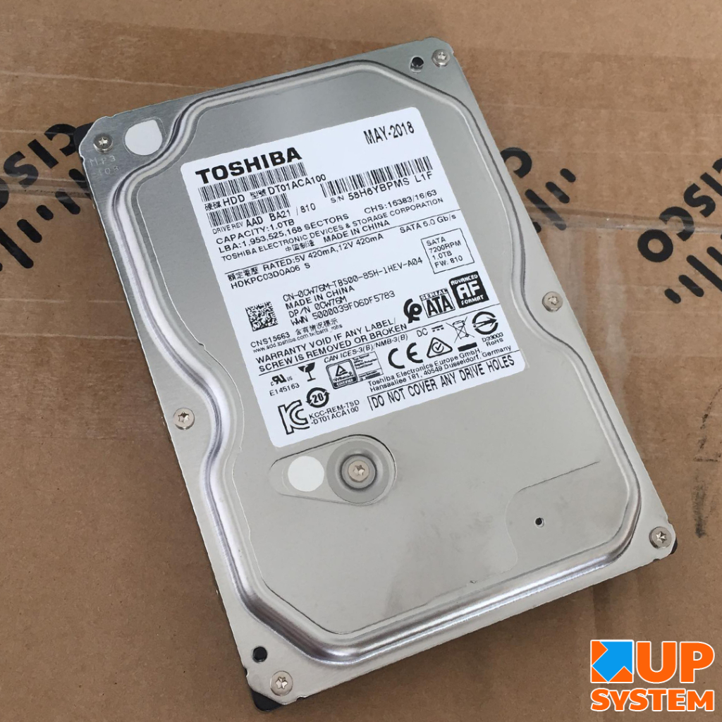 HDD TOSHIBA / 1TB / SATA / 7200 RPM / Size 3.5นิ้ว (#ฮาร์ดดิสก์มือ2)