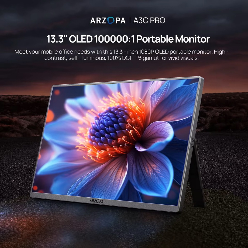[มีส่วนลด 20%] จอพกพา จอเล่นเกม Portable Monitor Arzopa A3C Pro 13.3" OLED FullHD 60Hz