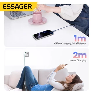 ESSAGER สายชาร์จเร็ว Type C To USB C to USB C to L 29W/60W/100W สำหรับโทรศัพท์ USB2.0 480Mbps