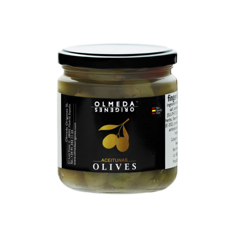 โอลเมด้า มะกอกฟิงเกอร์ลิกกิ้งแบบมีเมล็ด 370 ก. - Finger licking olive unpitted 370g Olmeda brand