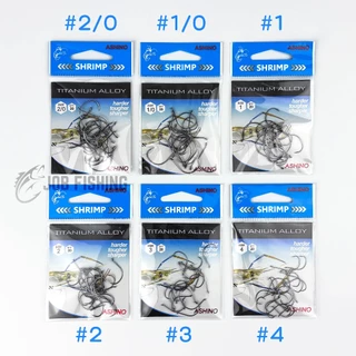 ตัวเบ็ดตกกุ้ง ASHINO (ซองละ 20 ตัว) มีห่วง มีเงี่ยง ผลิตจาก Titanium Alloy เบ็ดตกกุ้ง