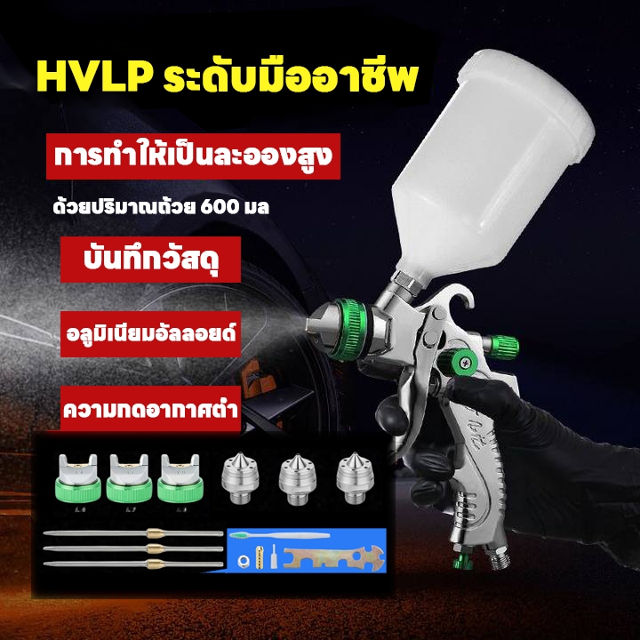 กาพ่นสี กาพ่นสีรถยนต์ เครื่องพ่นสี ปืนพ่นสีโลหะ Spray Tool 600ซีซี ชุดเครื่องมือปืนพ่นสีรถยนต์แบบพกพา 1.4/1.7/ 2.0 มม