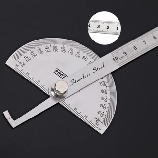 ไม้โปรแทรกเตอร์ ครึ่งวงกลม สเตนเลส ขนาด 10cm 180องศา เครื่องมืองานไม้ สำหรับงานไม้/โลหะ เครื่องชั่งแม่นยำ Measuring tool