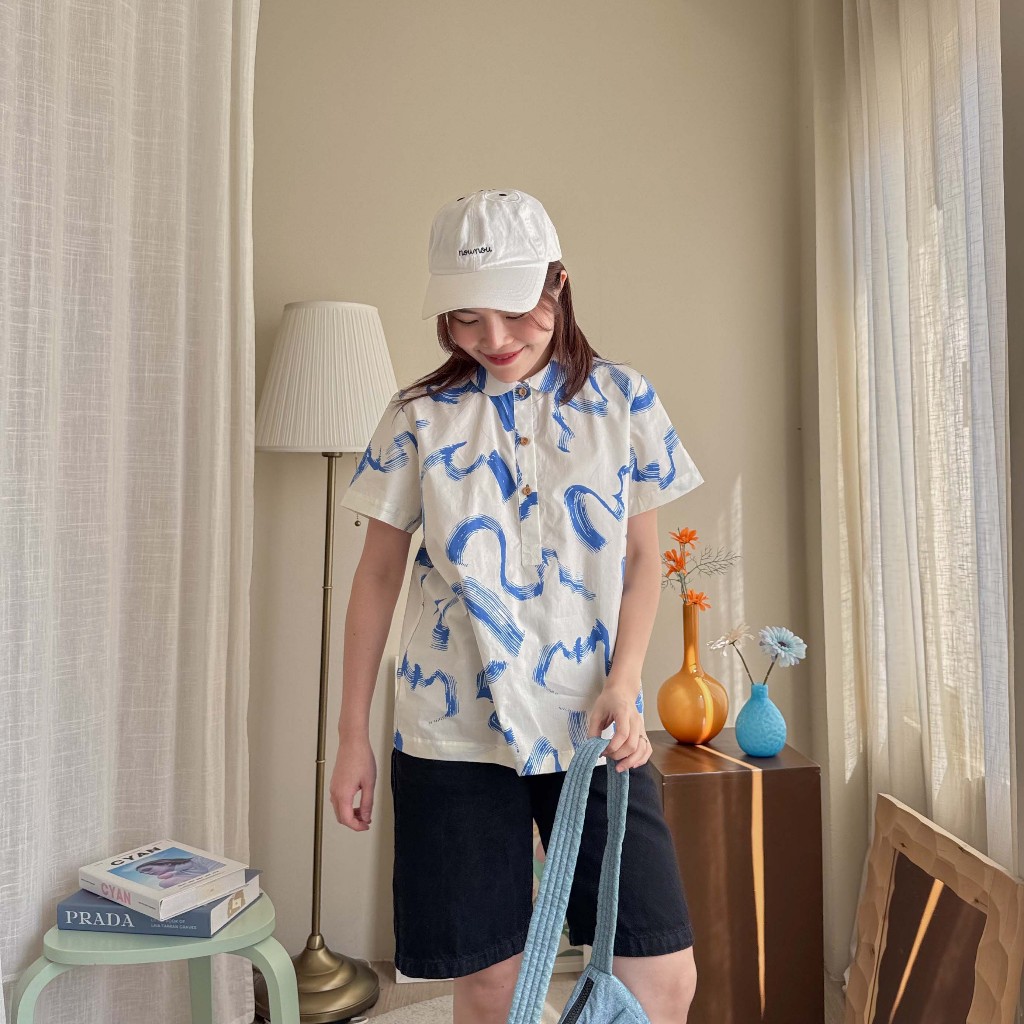 katji / พร้อมส่ง เสื้อปกบัว LuLu shirt ผ้าพิมพ์ลาย - รูปที่ 6