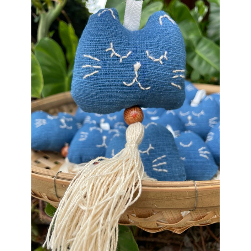 พวงกุญแจหน้าแมวผ้าทอชินมัย ที่ห้อยกุญแจ ที่ห้อยกระเป๋า ของฝาก ของที่ระลึก ของแจก ของจีบลูกค้า