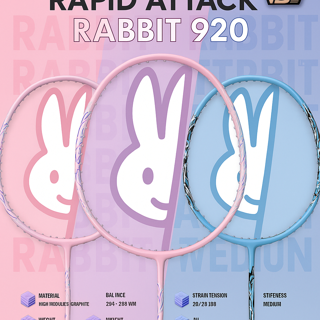 🔥(ยอดนิยม)🔥🐇 VENSON VS ไม้แบดรุ่น Rabbit 920 🏸🎯พร้อมประกัน 6 เดือน 🎁 ฟรี! เอ็น + ซองไม้แบด 🛍️