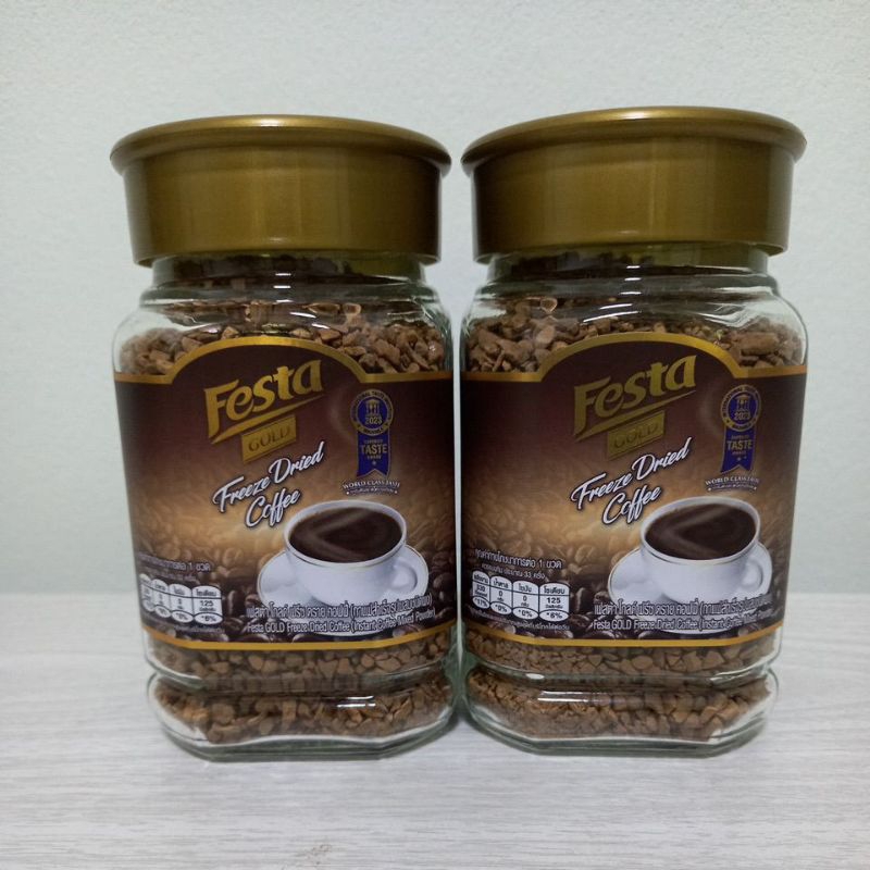 Festa เฟสต้า โกลด์ ฟรีซดราย คอฟฟี่ แพ็กคู่100กรัม×2ขวด(200กรัม) กาแฟสำเร็จรูป