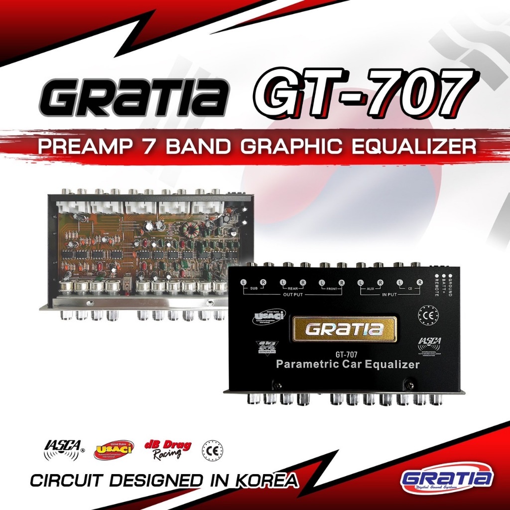 ปรีแอมป์ 7แบนด์ GRATIA รุ่น GT707 แยกซับอิสระ งานแบรนด์แท้ คุณภาพเกินราคา ชัดเจนทุกย่านเสียงยิ่งกว่าความสัมพันธ์ของเรา