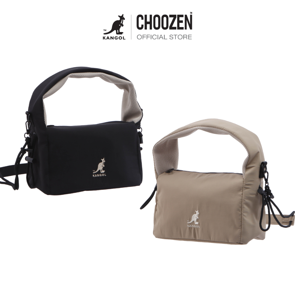 KANGOL Shoulder Bag กระเป๋าถือและสะพายข้าง ปักโลโก้ Kangol  สีดำ , กากี 65251705