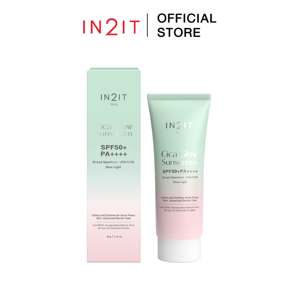 IN2IT Cica Glow Sunscreen SPF50+ PA++++​ [CGS] กันแดดผิวโกลว์พร้อมบำรุง