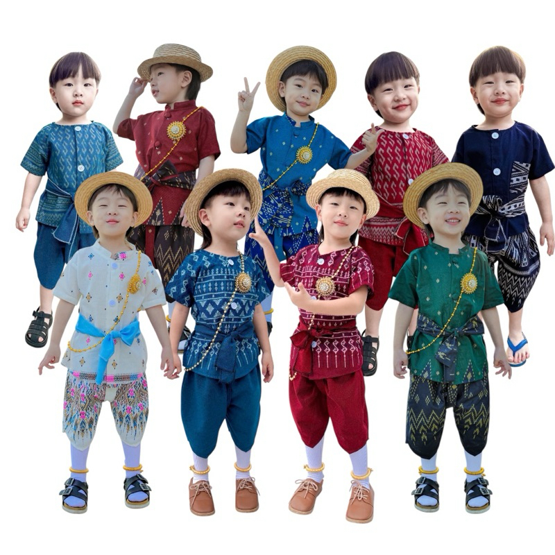 ✅ร้านส่งไว⚡️รวมลายขายดี🎉ชุดไทยเด็ก📌(แถมผ้าคาดเอวทุกรุ่น)📍💕