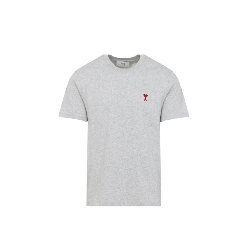 AMI Paris Logo Embroidered Crewneck T-Shirt