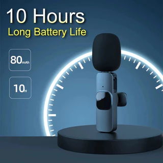 Wireless Microphone ไมโครโฟนไร้สายแบบพกพาสําหรับ ios/Type-Cไมค์ไร้สายหนีบเสื้อ ไมค์หนีบปกเสื้อ