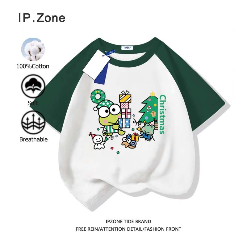 เสื้อยืดเด็ก Sanrio Kerokero Keroppi 100% cotton เสื้อยืดแขนสั้นสำหรับเด็ก ตัดเย็บดี (ส่งเร็ว จัดส่งจากไทย)