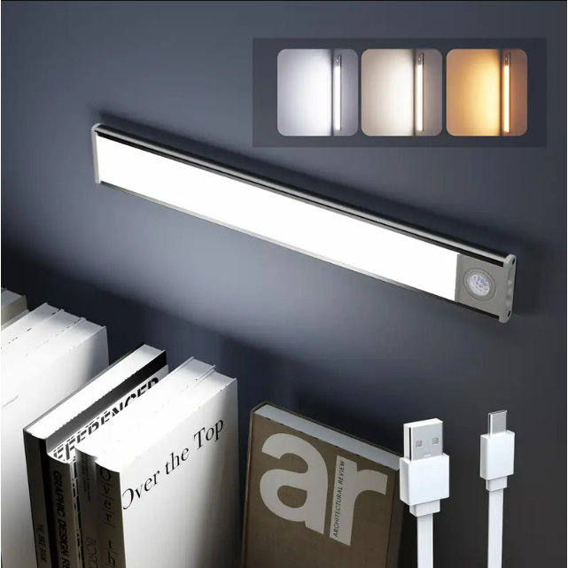 【พร้อมส่งจ้า】60CMโคมไฟกลางคืน LED ไร้สาย หรี่แสงได้ เซนเซอร์ตรวจจับการเคลื่อนไหว ชาร์จ USB สําหรับตกแต่งห้องนอน ห้องครัว