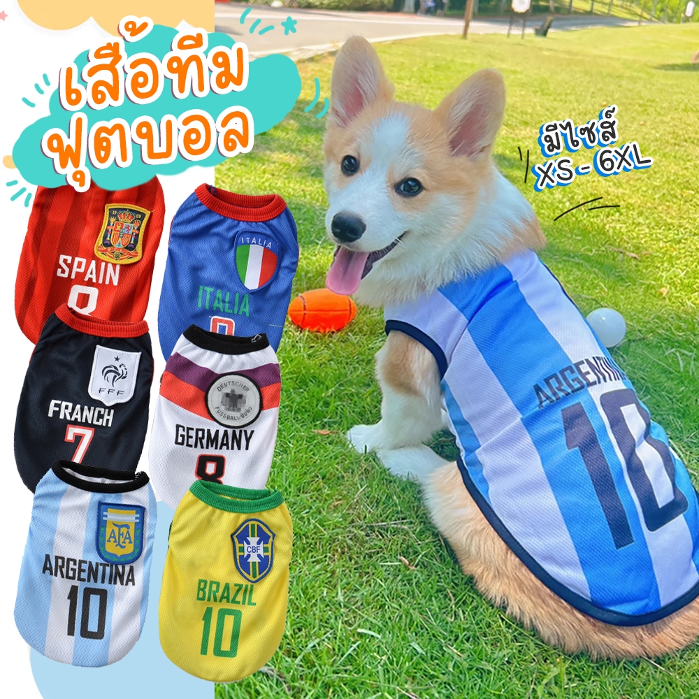 ⚽ เสื้อสัตว์เลี้ยง เสื้อบอล ⚽ เสื้อสุนัขโต เสื้อทีมฟุตบอลหมาแมว