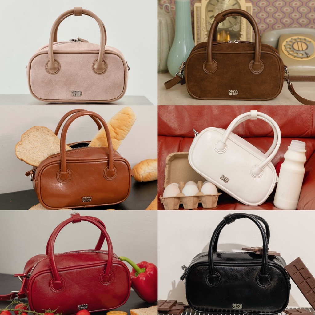 CHUUCHOP - Bagel leather bag กระเป๋าหนังทรงเหลี่ยม+สาย Cross Body (Bagchuu003)