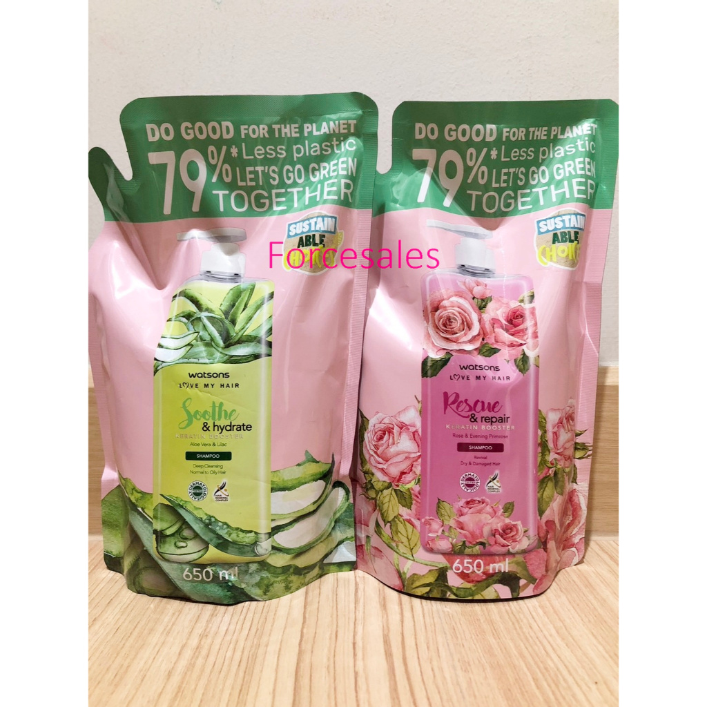 WATSONS วัตสัน แชมพู 650มล ถุงเติม