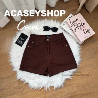 Acasey กางเกงยีนส์ผู้หญิง ขาสั้น ผ้ายีนส์ไม่ยืด ป้าย vintage ใส่สบาย ไซส์ S - XL รุ่น vintage Short
