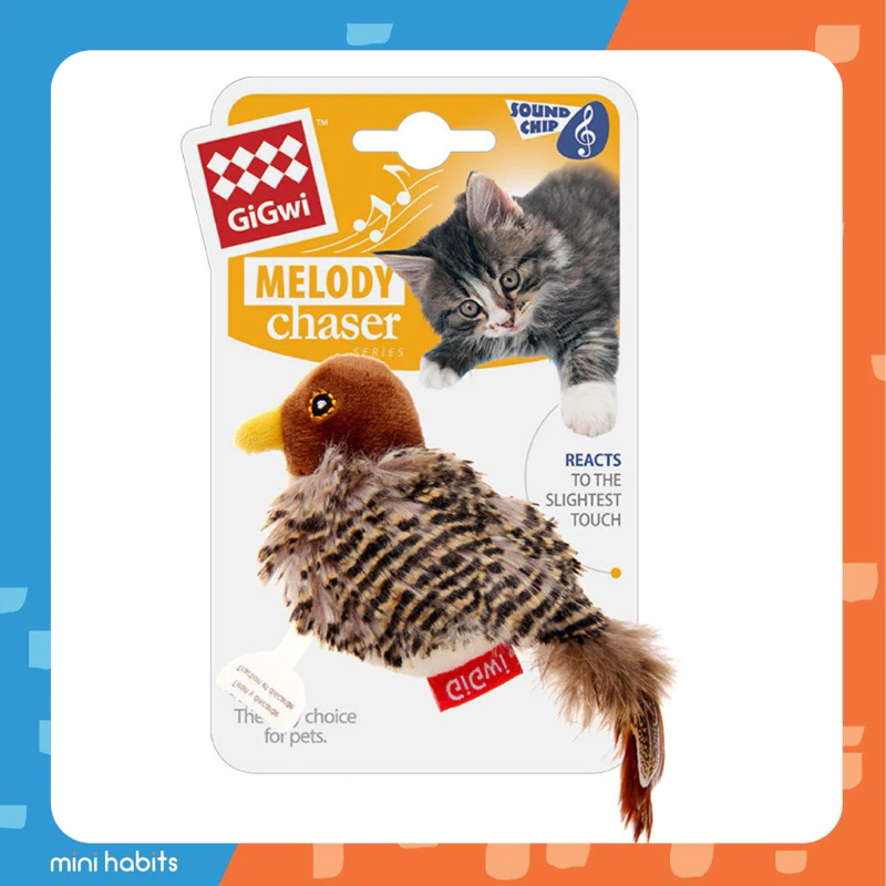 [🚚 พร้อมส่ง] Gigwi นกมีเสียง Interactive Cat Toys ของเล่นแมว ตุ๊กตารูปสัตว์พร้อมเสียงร้อง ตุ๊กตาแมว