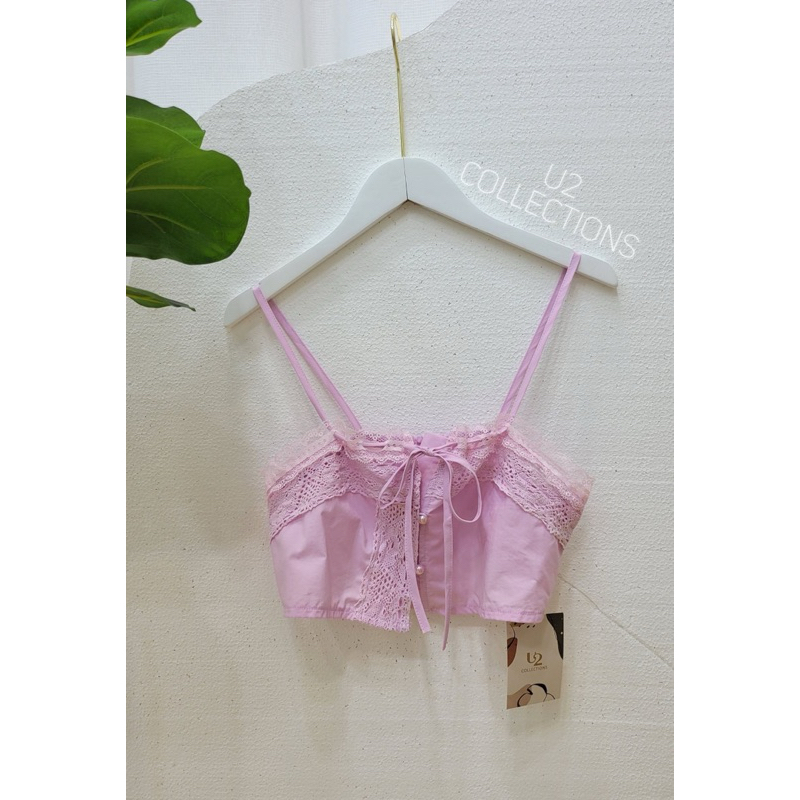 สีใหม่เข้าแล้ว lolly pop สายเดี่ยวผ้าฝ้ายสีลูกกวาด 🩵💜