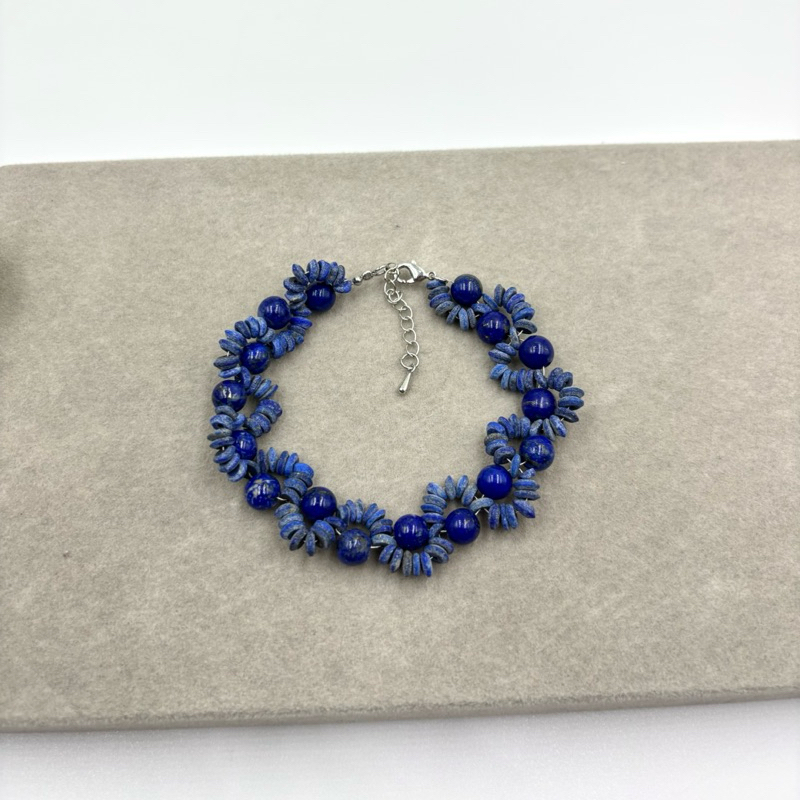 beautiful 1 pc natural lapis lazuli hand making beaded bracelet 💙💙💙