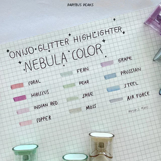 (อัพเดทสีใหม่) Oniso ปากกาไฮไลท์กากเพชร Nebula Glitter Highlighter