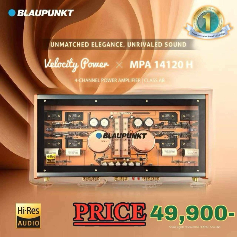 BLAUPUNKT MPA 14120 H 4-CHANNEL POWER AMPLIFIER CLASS AB