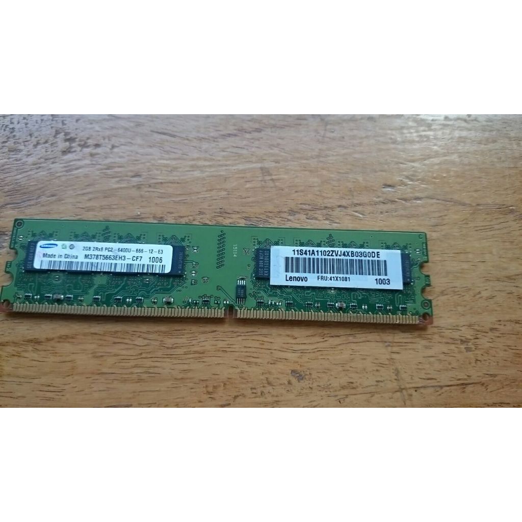 มือสอง แรม RAM DDR2 2GB BUS 666 6400U SAMSUNG 2Rx8 16ชิป DDR 2 16chip บัส666 ซัมซุง  M378T5663EH3-CF