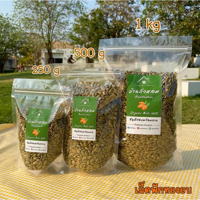 เมล็ดฟักทองอบ พร้อมทาน 250g/500g/1kg (ไม่เนย ไม่เกลือ)