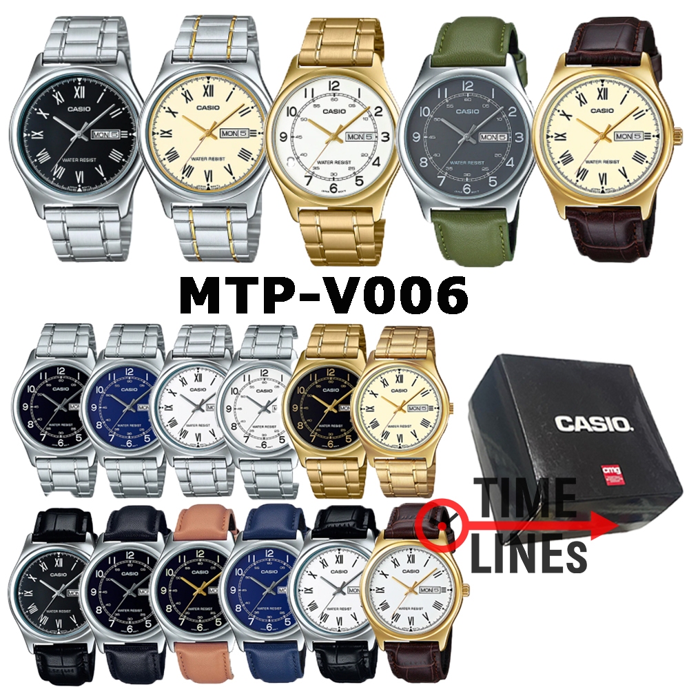 !!ประกัน1ปีและกล่อง CMG!! CASIO รุ่น MTP-V006D MTP-V006G MTP-V006GL MTP-V006L นาฬิกาผู้ชาย MTPV006 M