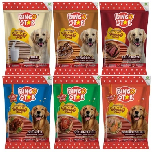 Bingo star stick yummy ขนมสำหรับหมา ขนมสุนัขบรรจุ 500กรัม*โปรดอ่านรายละเอียดก่อนสั่งซื้อ