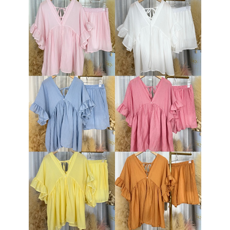 𝟳𝗗𝗮𝘆𝘀 𝗖𝗹𝗼𝘁𝗵𝗶𝗻𝗴 - มี 32 สี/ลาย (ชุดเซ็ทมาใหม่ /สีพื้น/ลายโบว์/ลายดอก/ลายจุดมาใหม่) เสื้อสไตล์โอเวอร์ไซส์เกาหลี - รูปที่ 6