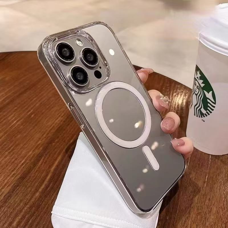 เคสแม่เหล็กใส สำหรับ iPhone 11 Pro Max i7 i8 se2 se3 7plus 8plus X XS XR Xmax 7+ 8+ชาร์จไร้สาย TPU ใส กันกระแทก - รูปที่ 3