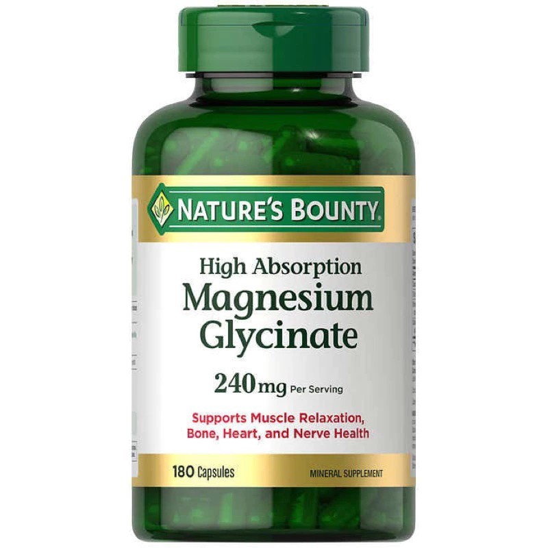 Nature's Bounty Magnesium Glycinate 240 mg 180 Capsules