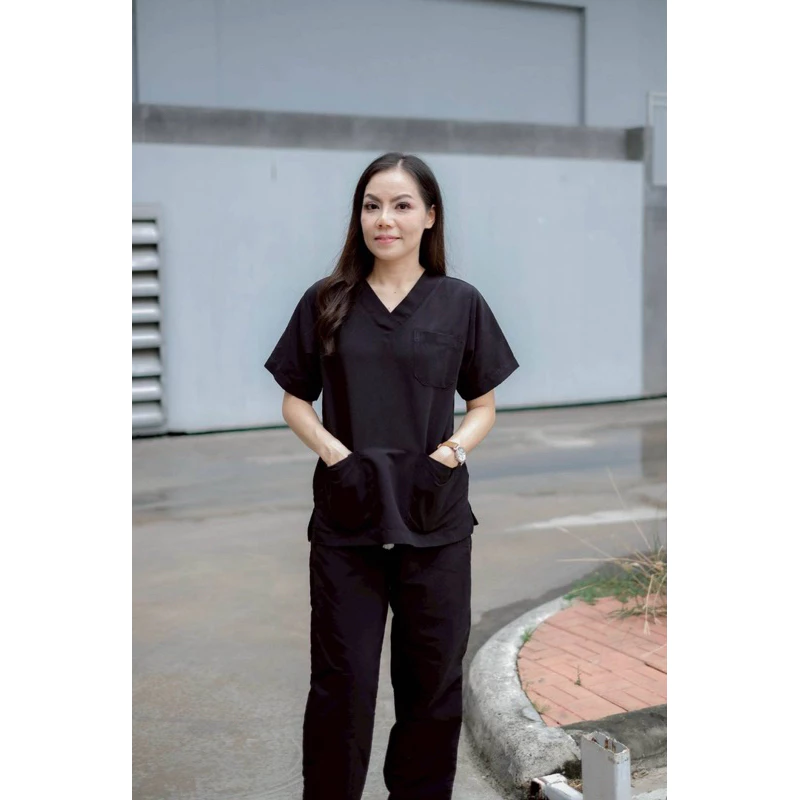 ชุดสครับ โทนสีดำ /โทนสีแอปริคอท