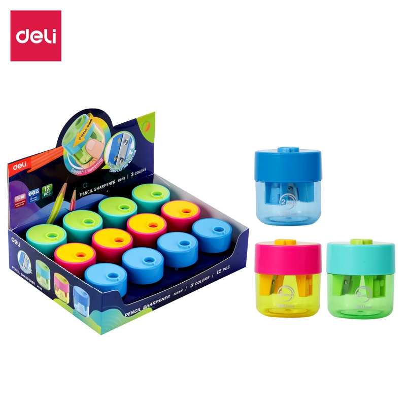 Deli กบเหลาดินสอ 2 รู Pencil Sharpener 2-Hole No.H558