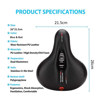 เบาะรองนั่งจักรยาน เบาะรองนั่งฟองน้ำ เบาะสปริง นุ่มนั่งสบาย ป้องกันการสั่นสะเทือน