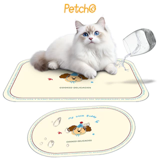 Petcho แผ่นรองจานสัตว์เลี้ยง แผ่นรองจานอาหารสัตว์เลี้ยง หนัง PU กันน้ำ ทนทาน ล้างง่าย กันลื่น Pet Food Bowl Pads