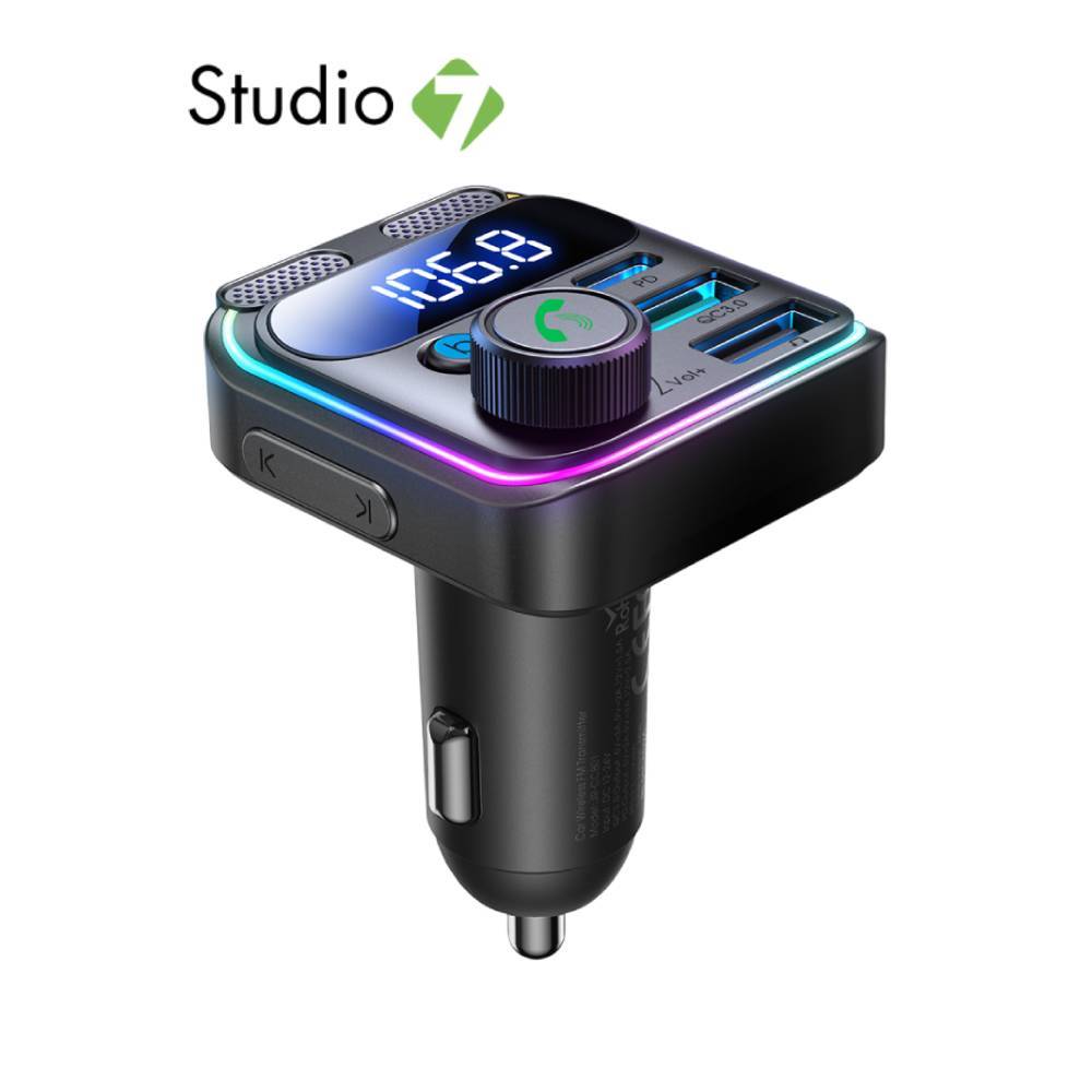 ที่ชาร์จแบตในรถ JOYROOM Car Charger JR-CCB01 2x USB-A/1x USB-C 48W Black by Studio7