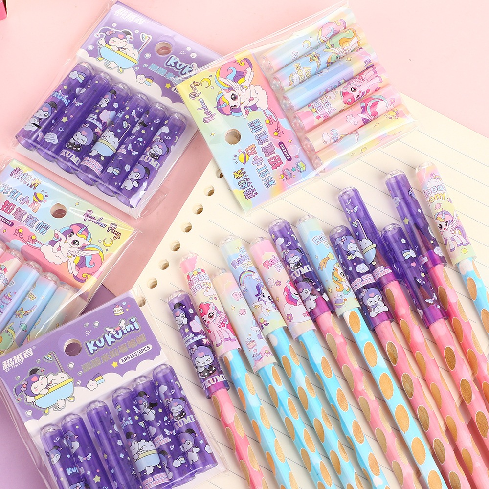 Sanrio ปลอกดินสอ ฝาครอบดินสอ ลายการ์ตูนซาริโอ (แพค 6 ชิ้น)