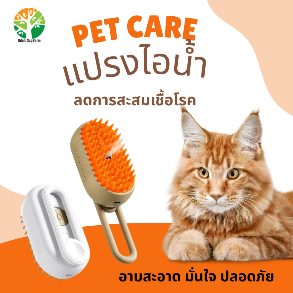 แปรงไอน้ำทำความสะอาดขนแมว  แปรงสปาแมวไอน้ํา แปรงขนแมวและสุนัข ดูดขนสัตว์เลี้ยง ทำความสะอาด