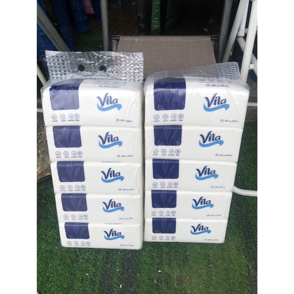 กระดาษทิชชู่  Vila เเพ็ค 5 ห่อ ทิชชู่พรีเมีนม ไร้ฝุ่น  หนานุ่ม - รูปที่ 4