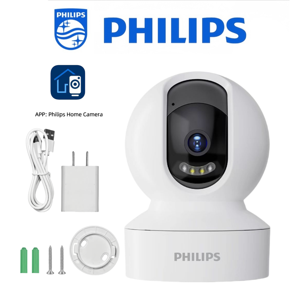 Philips กล้องวงจรปิด Smart Camera Home Security Camera กล้องวงจรปิด 2K กล้องวงจรปิด พาโนรามา360°