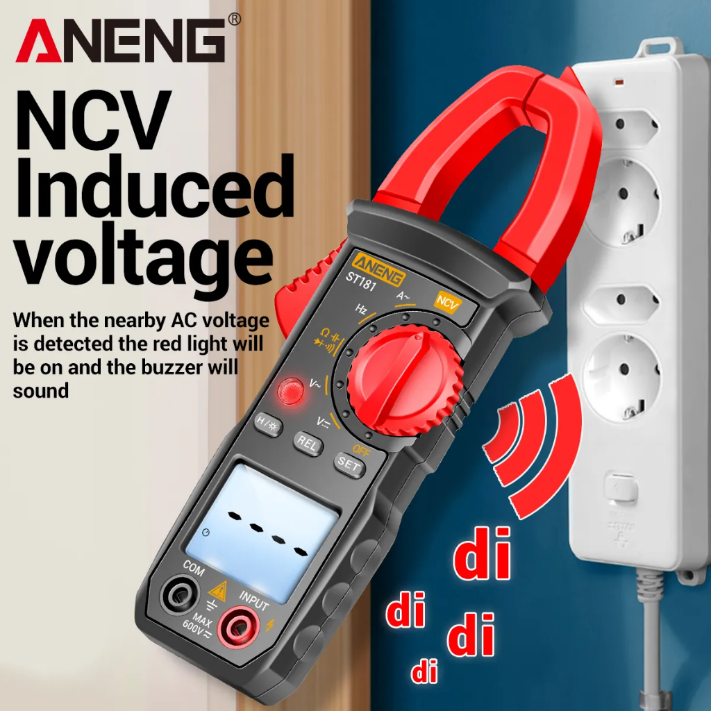 ST181 Clamp Meter สีแดง ดิจิตอลมัลติมิเตอร์ ″ANENG″