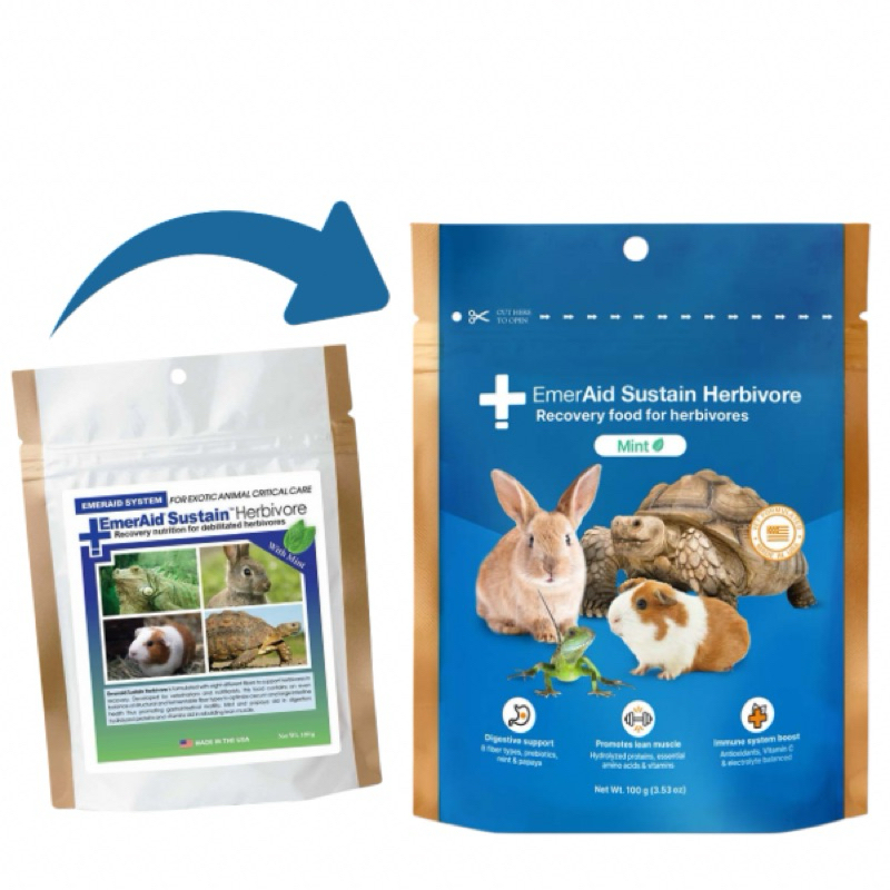 EmerAid Sustain Herbivore Mint อาหารฟื้นฟูสำหรับสัตว์กินพืช 100g.